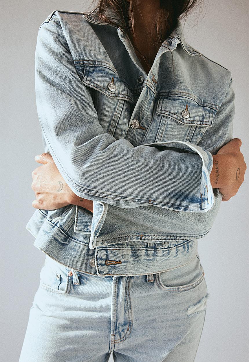 H&M - Short denim jacket - light denim blue