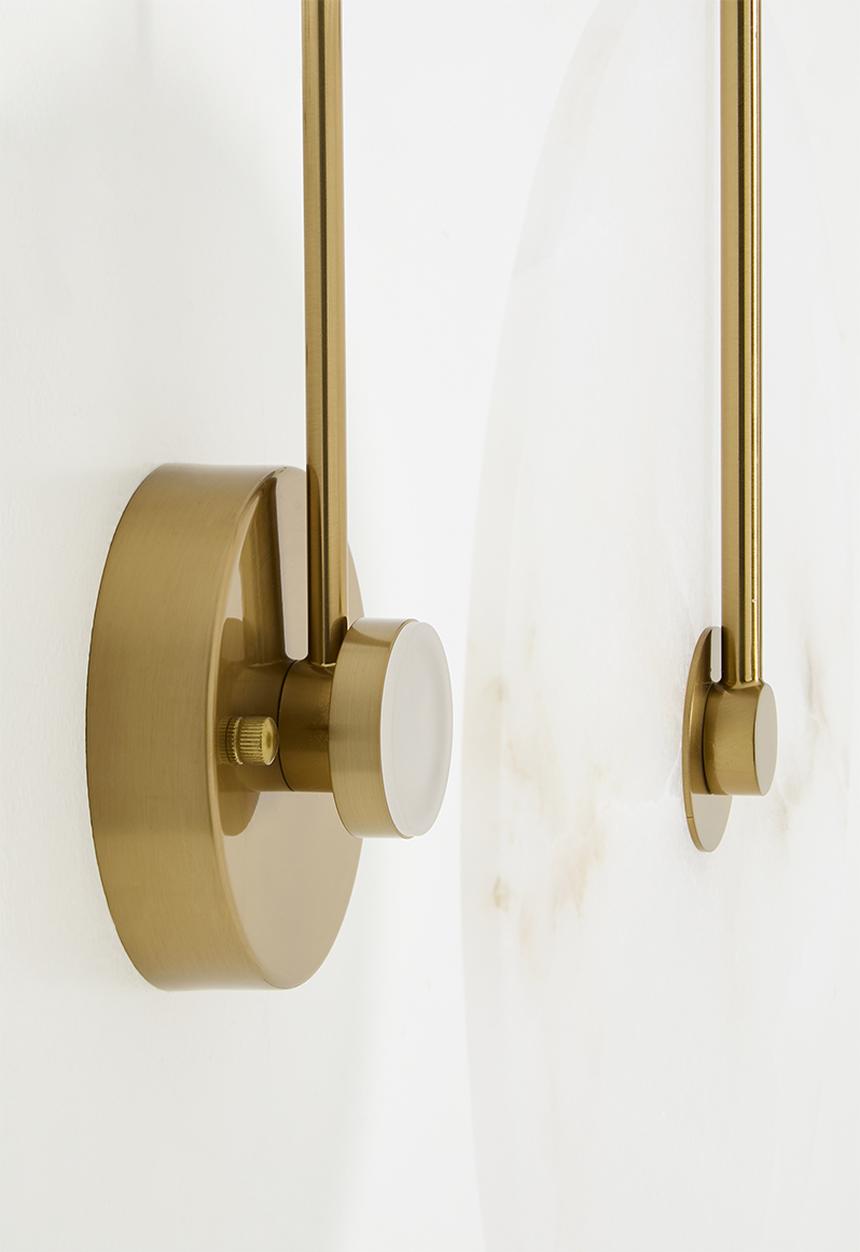 Sixth Floor - Alabaster Wall light - Brass gold