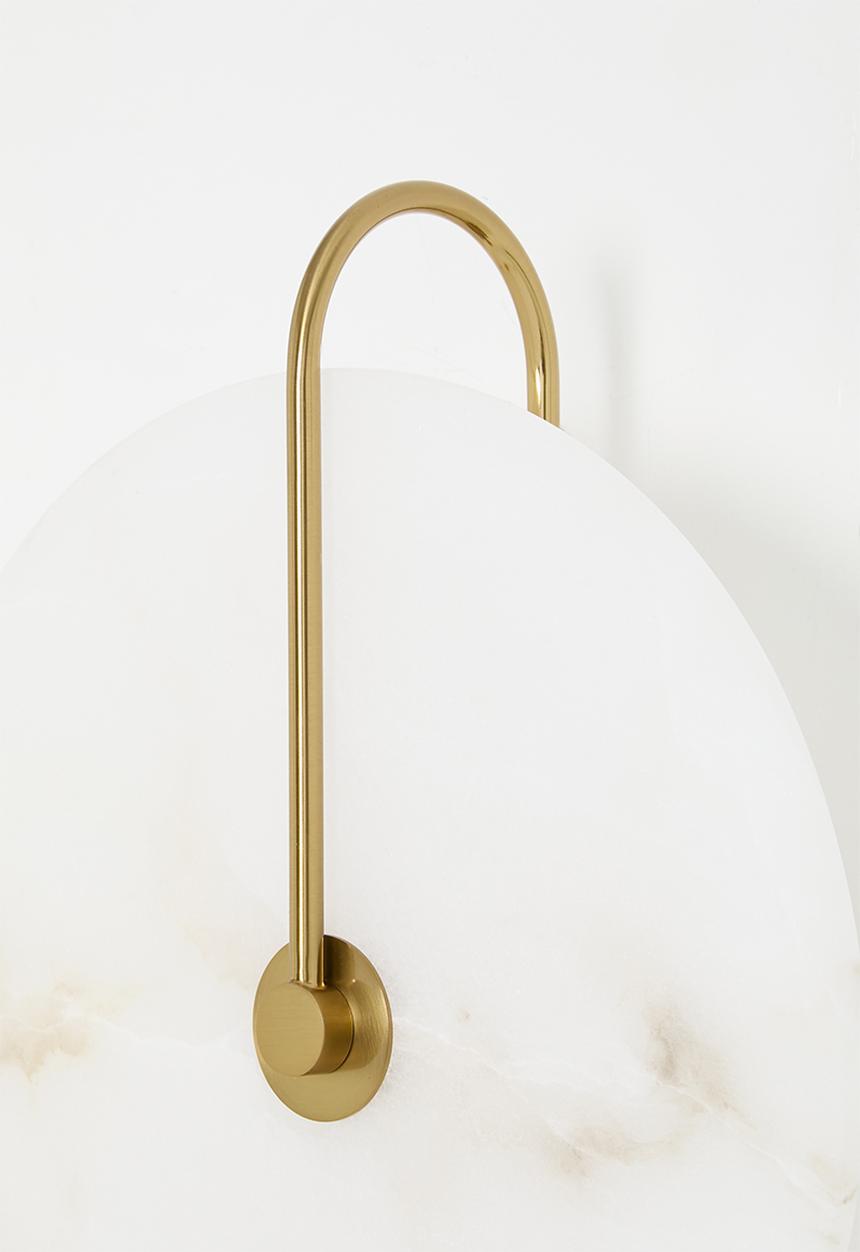 Sixth Floor - Alabaster Wall light - Brass gold