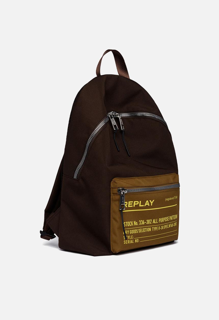 Replay - Polyester oxford bag - lt brown smoke & pino