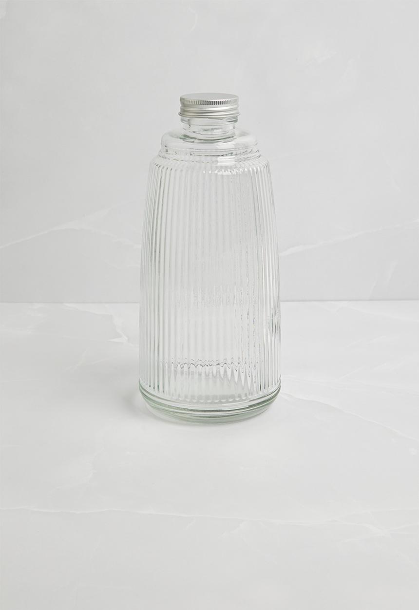 Excellent Houseware - Ribbed crafe and drinking glass set - clear