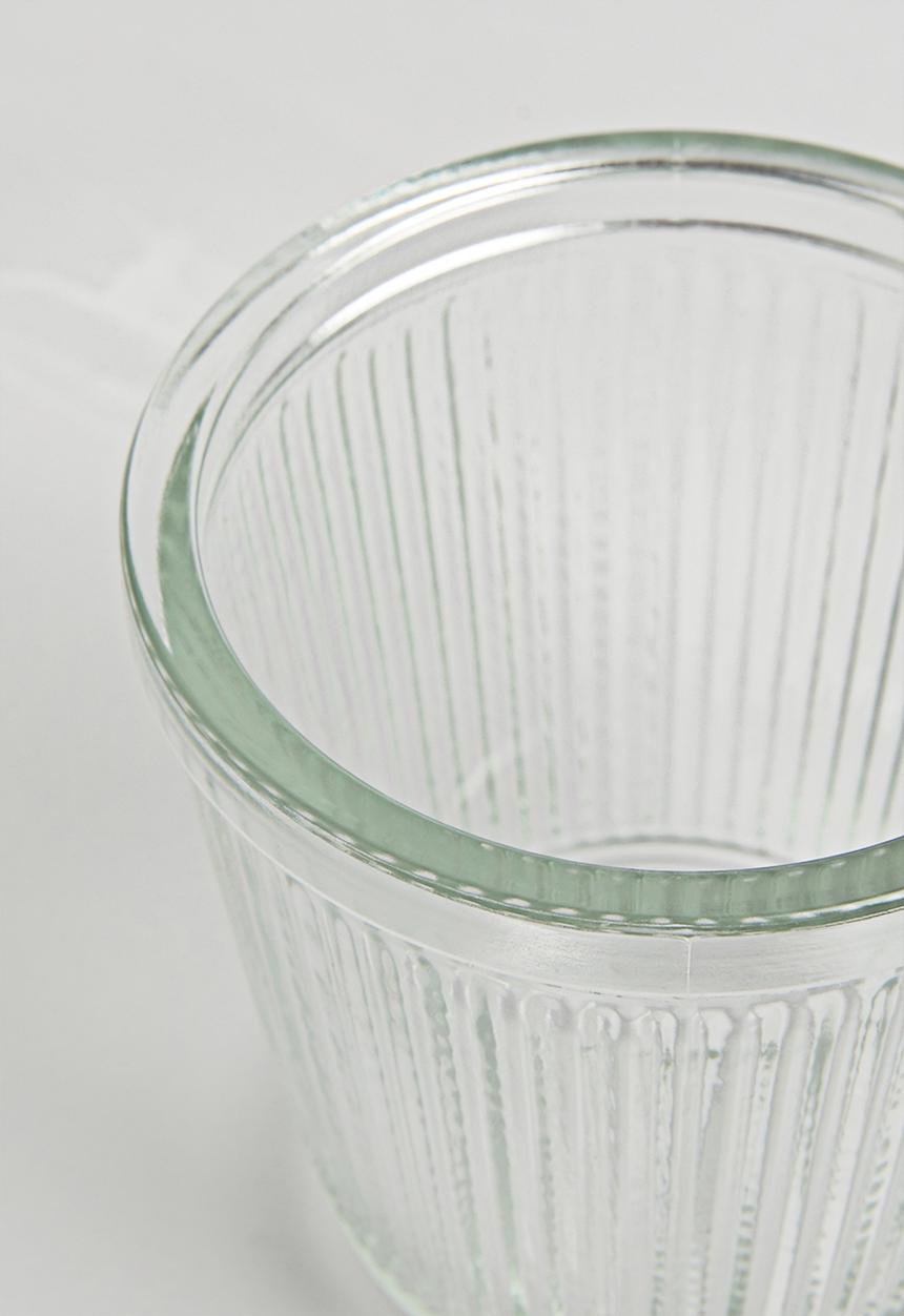 Excellent Houseware - Ribbed crafe and drinking glass set - clear