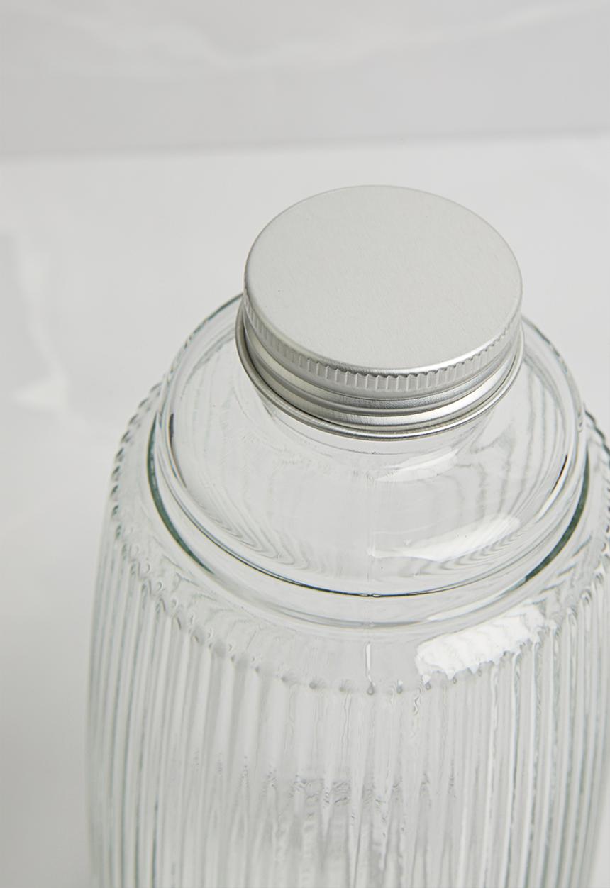 Excellent Houseware - Ribbed crafe and drinking glass set - clear