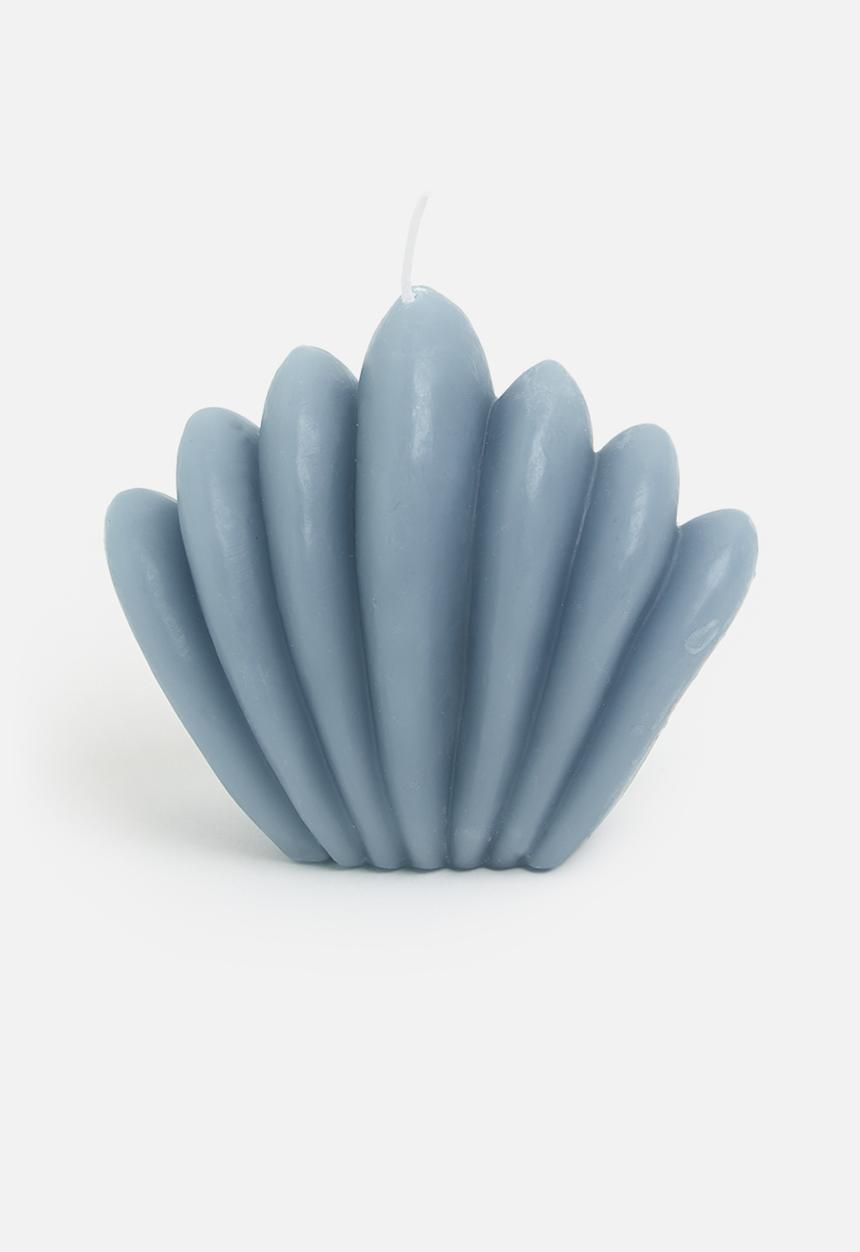 H&S - Scallop shell candle - blue