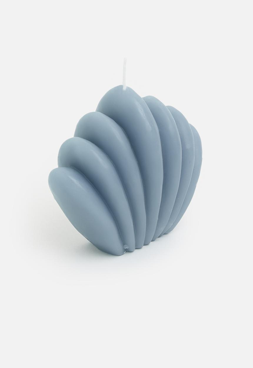 H&S - Scallop shell candle - blue