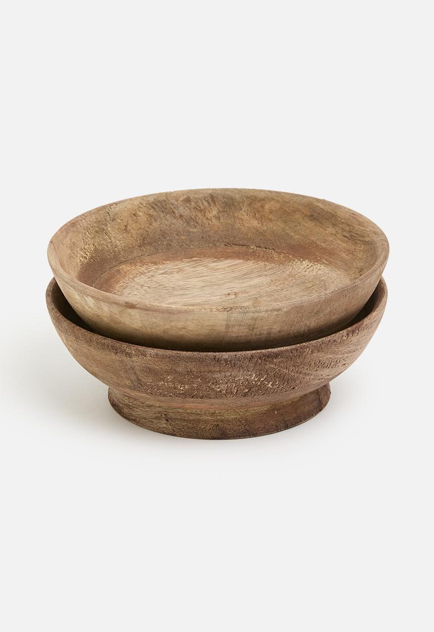 Excellent Houseware - Rondo wooden tapas bowl set of 2 - natural