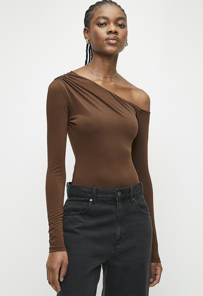 Superbalist - Asymmetrical bodysuit - chocolate lab