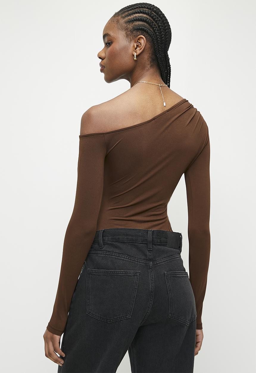 Superbalist - Asymmetrical bodysuit - chocolate lab