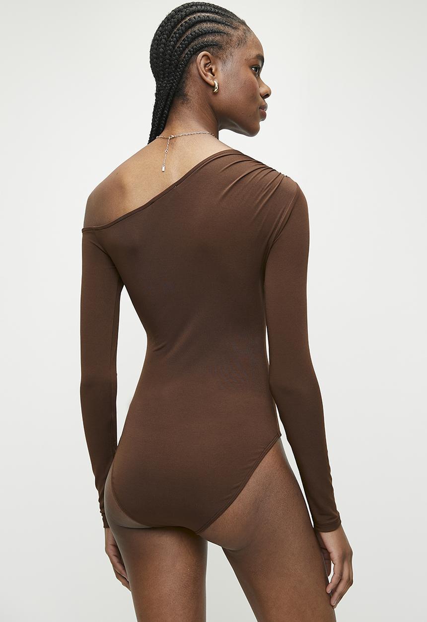 Superbalist - Asymmetrical bodysuit - chocolate lab