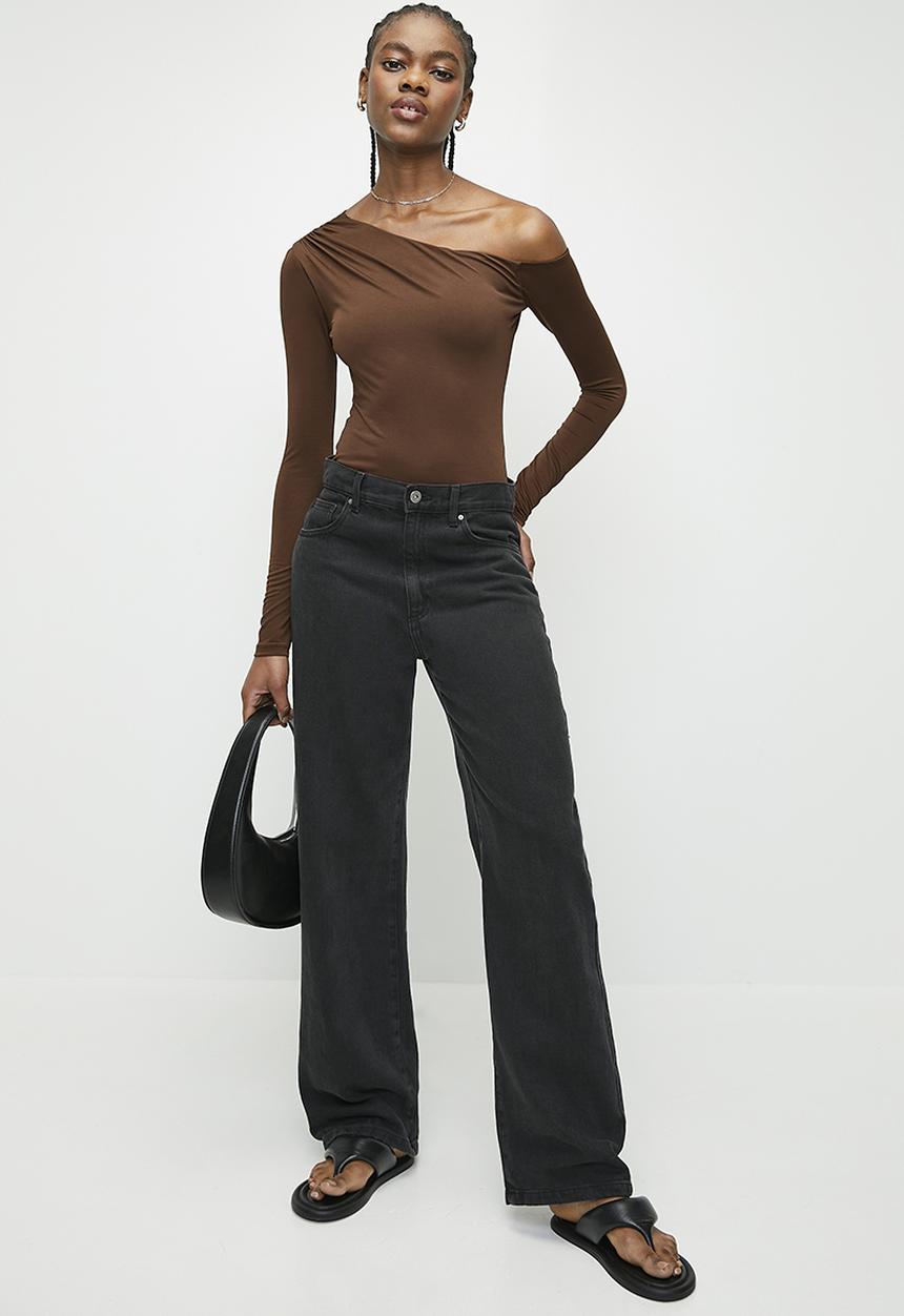 Superbalist - Asymmetrical bodysuit - chocolate lab