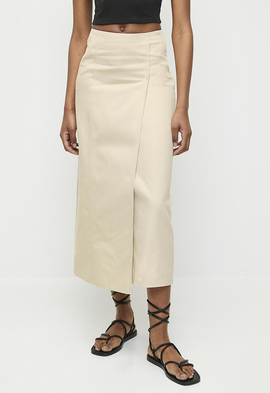 Superbalist - Twill wrap skirt - stone