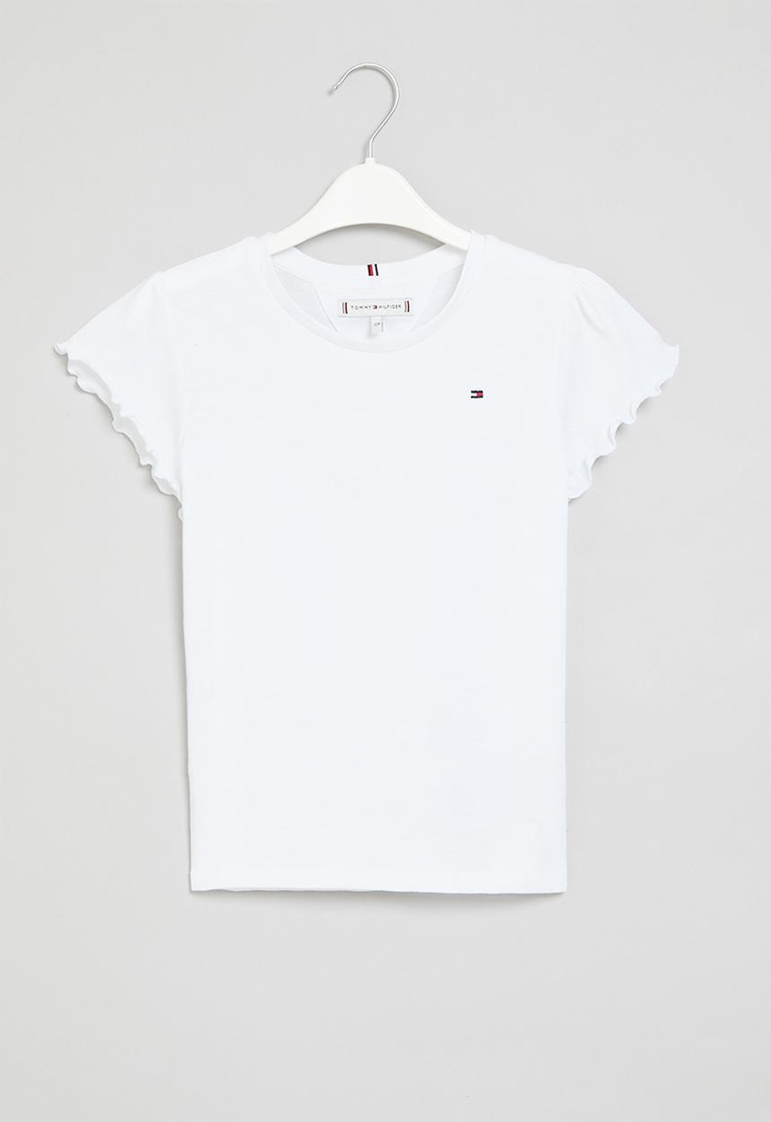 Tommy Hilfiger - Essential ruffle sleeve top short sleeve - white