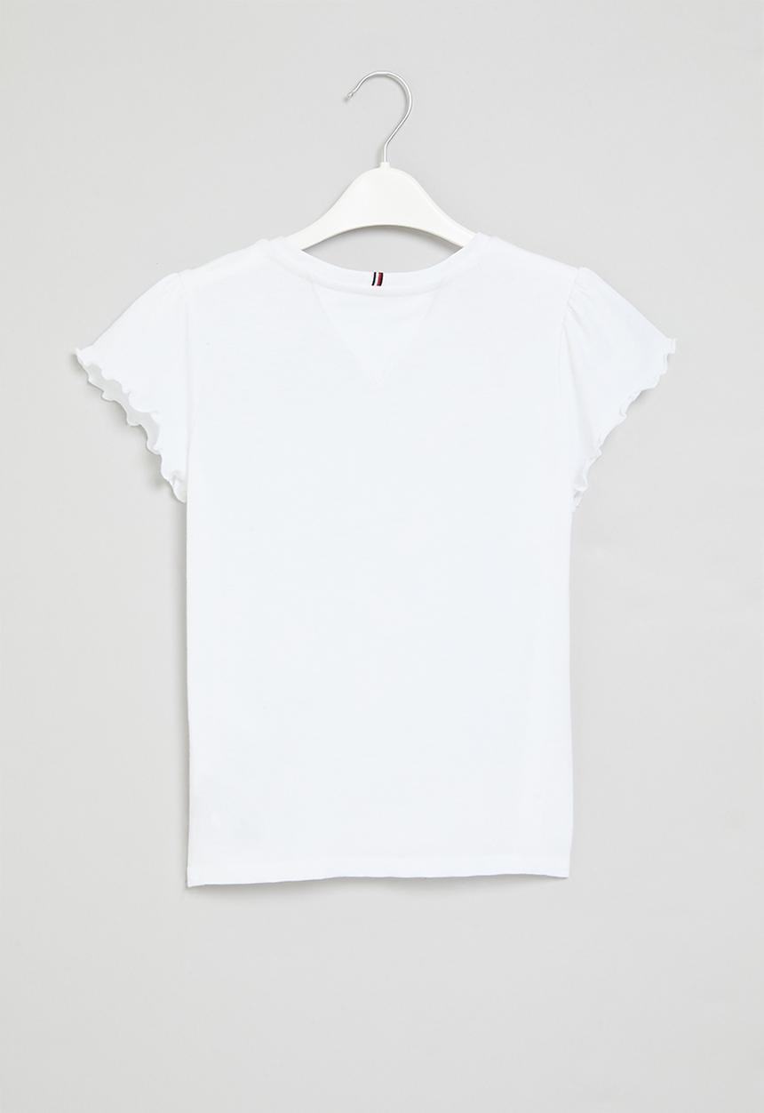 Tommy Hilfiger - Essential ruffle sleeve top short sleeve - white