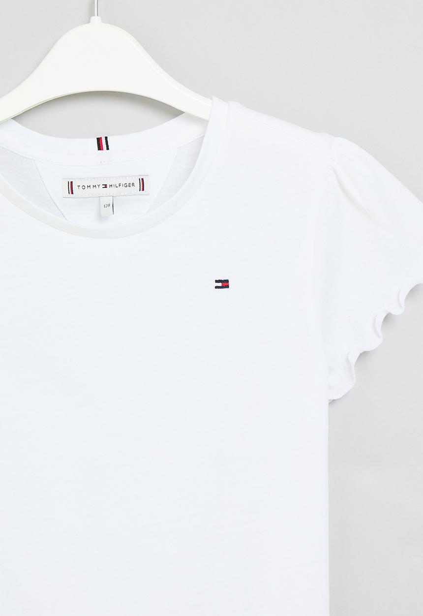 Tommy Hilfiger - Essential ruffle sleeve top short sleeve - white