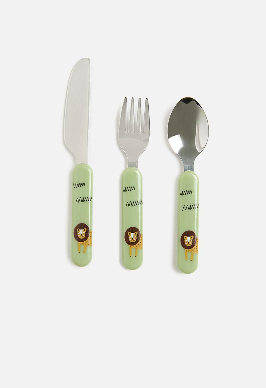 Excellent Houseware - Lion cutlery set of 3 - green