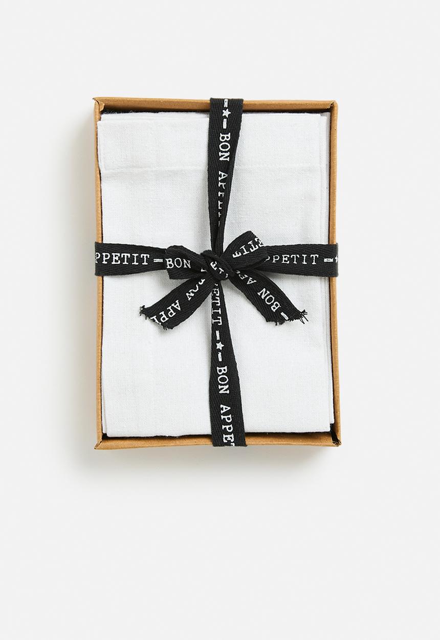 Excellent Houseware - Amani Napkin Set - White