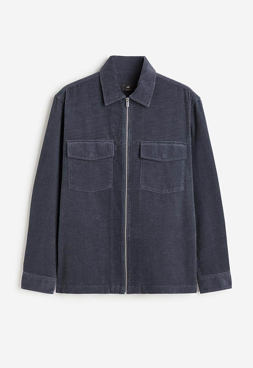 H&M - Regular fit corduroy overshirt - blue