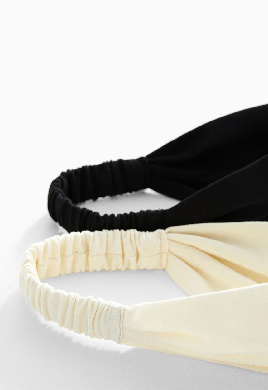 MANGO - Hairband cintia - black & cream