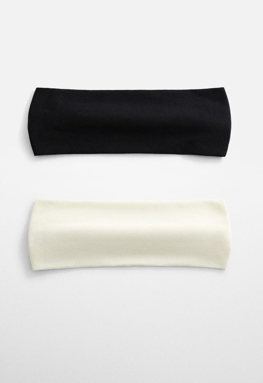 MANGO - Hairband cintia - black & cream