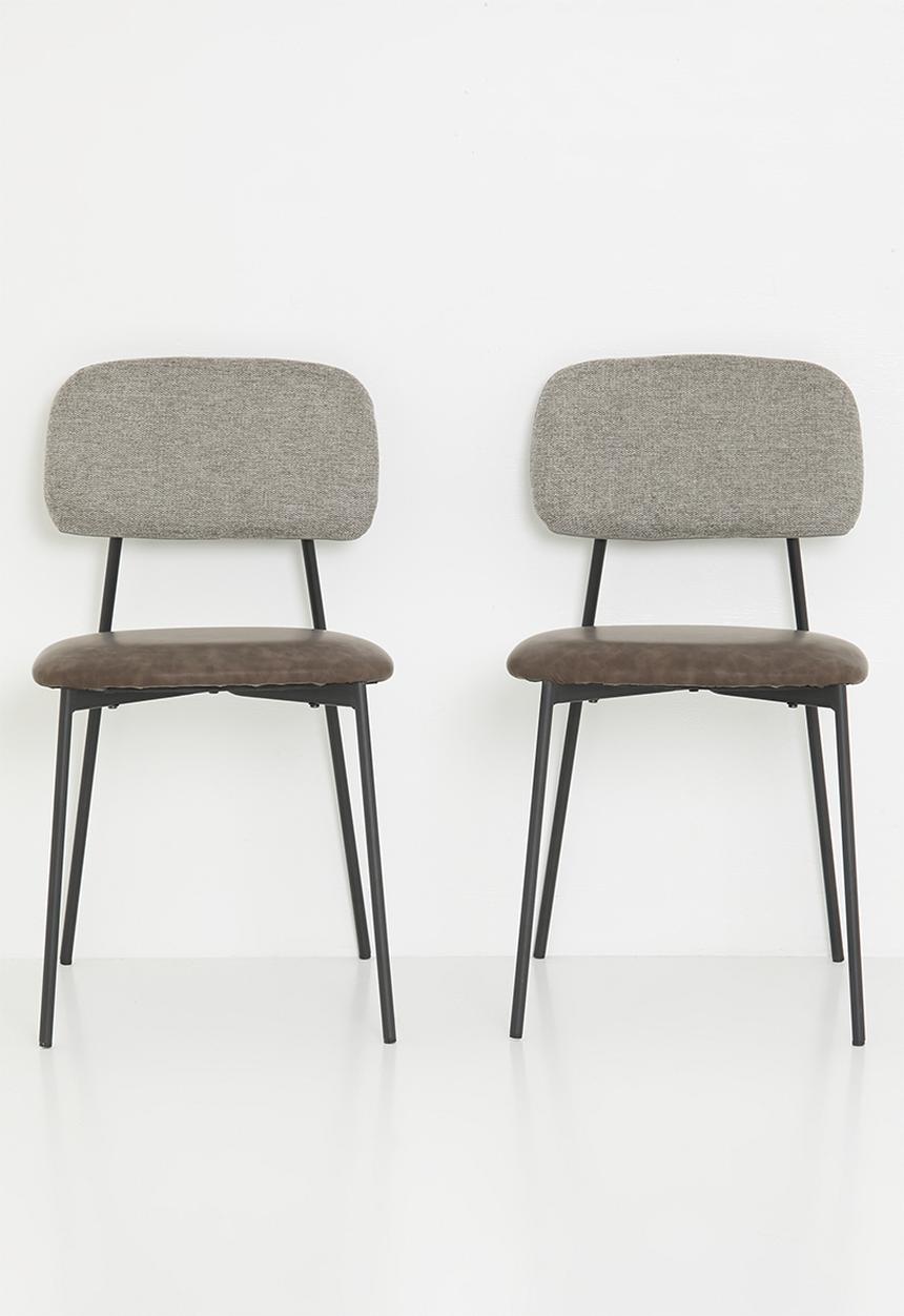 Sixth Floor - Jetson dining chair set of 2-Charcoal