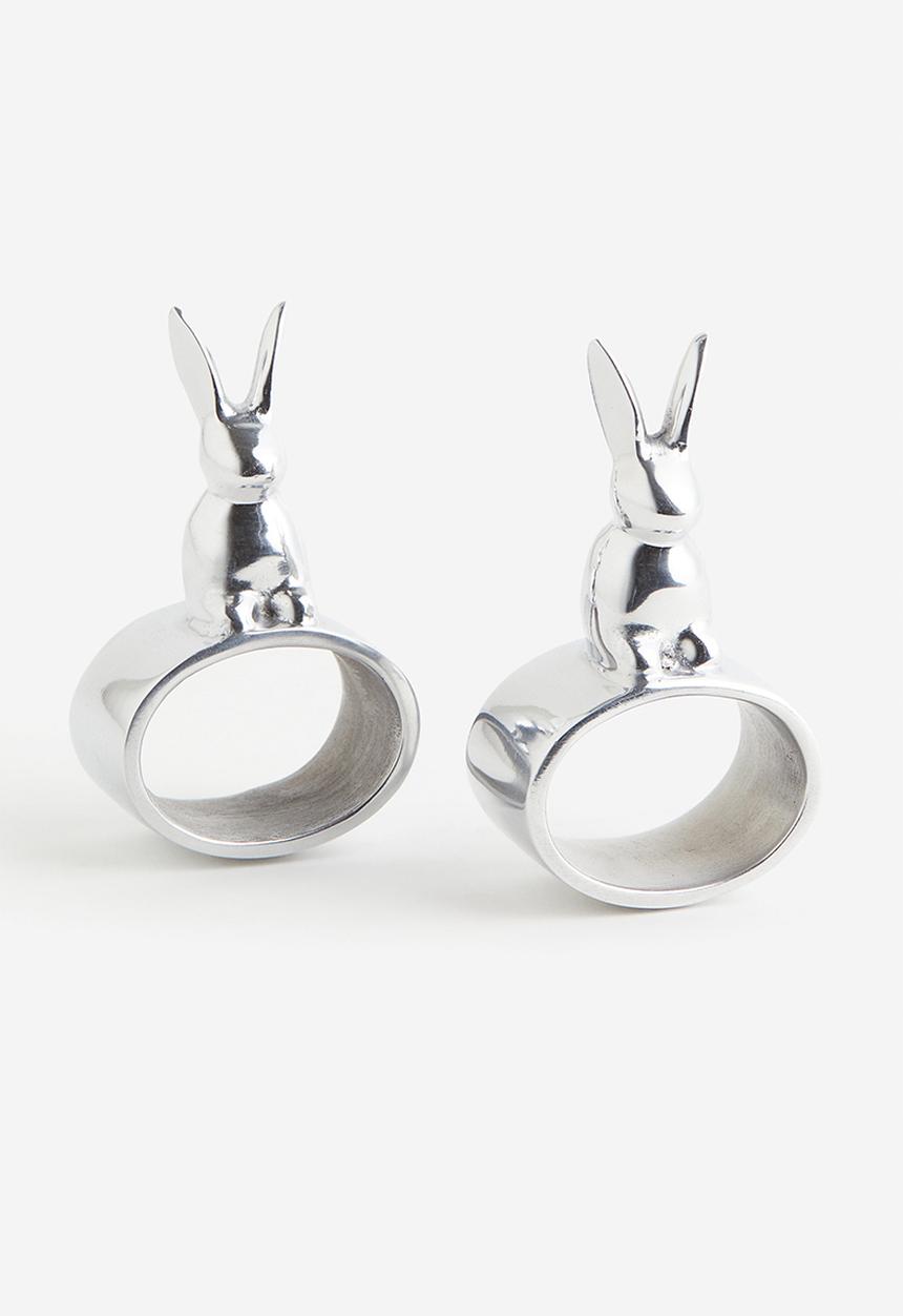 H&M - 2-Pack napkin rings - Silver-coloured