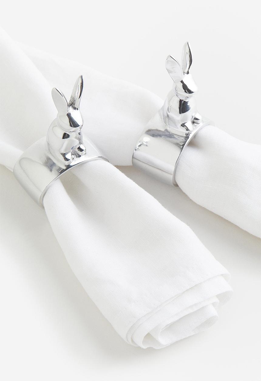 H&M - 2-Pack napkin rings - Silver-coloured