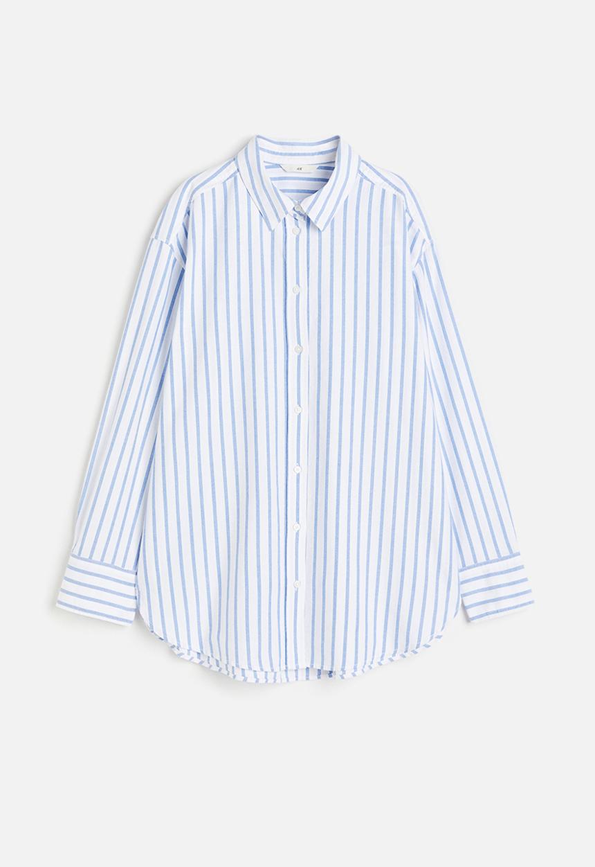 H&M - Oxford shirt - White Blue striped