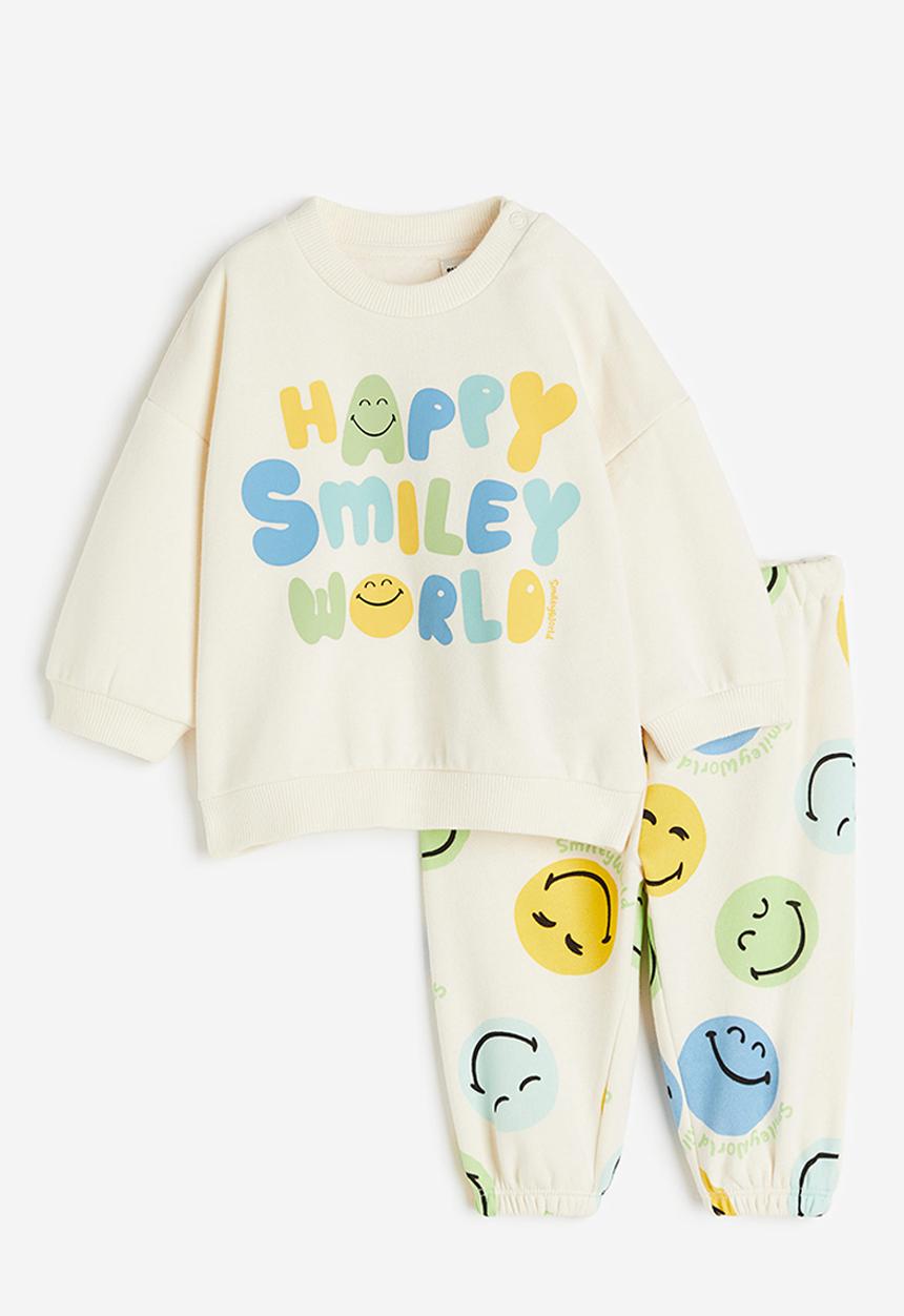H&M - 2-piece sweatshirt set - white multi