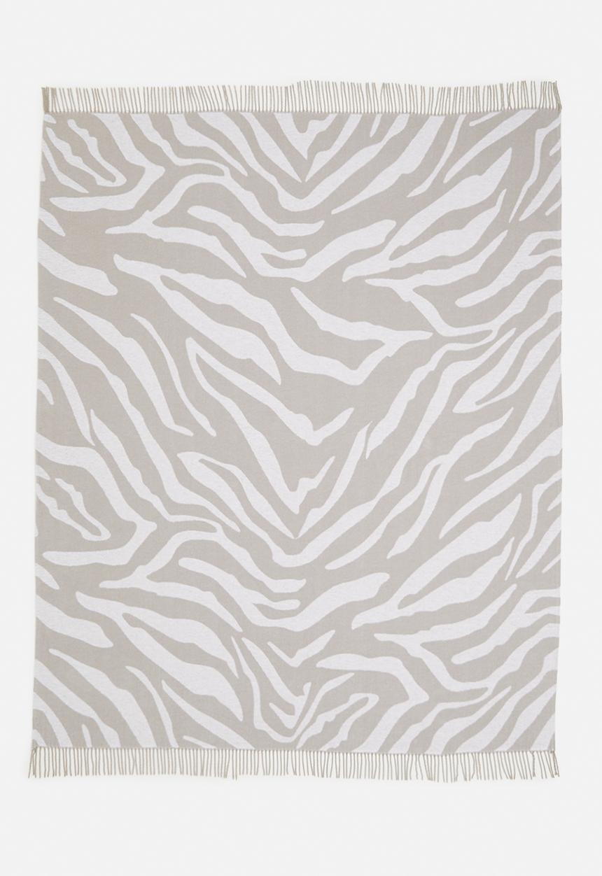 Sixth Floor - Zebra Cotton Blend Large Throw - Natural