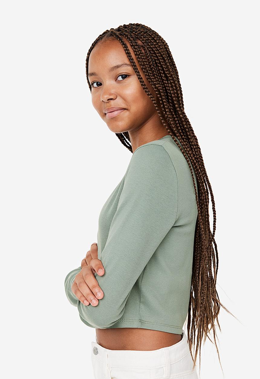 H&M - Long-sleeved jersey top - green