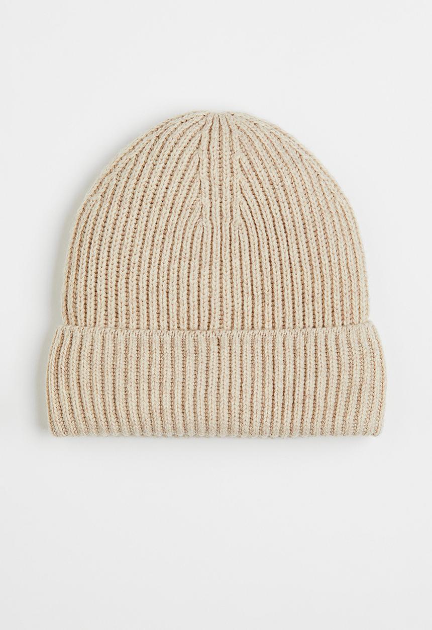 H&M - Rib-knit hat - light beige