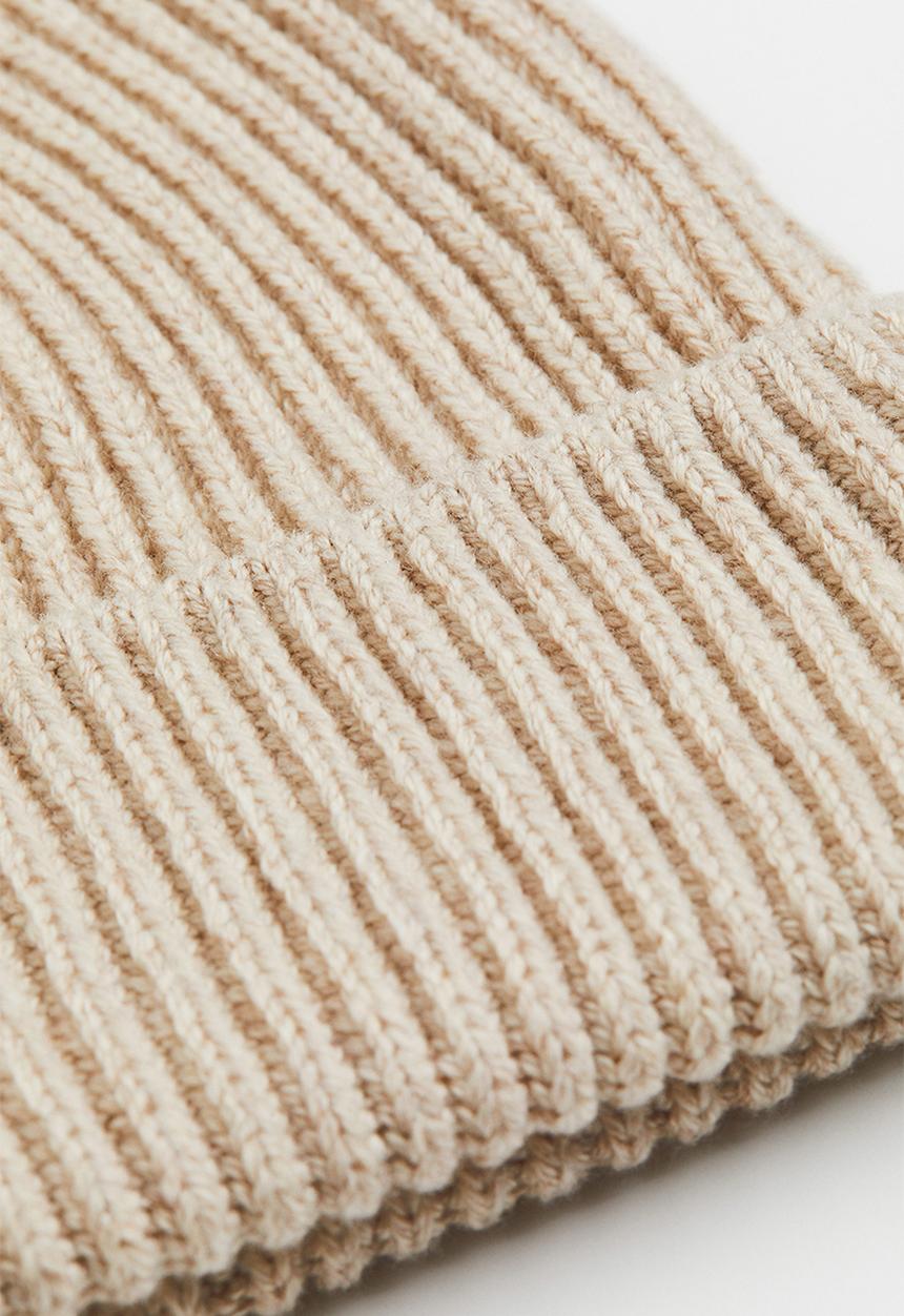 H&M - Rib-knit hat - light beige