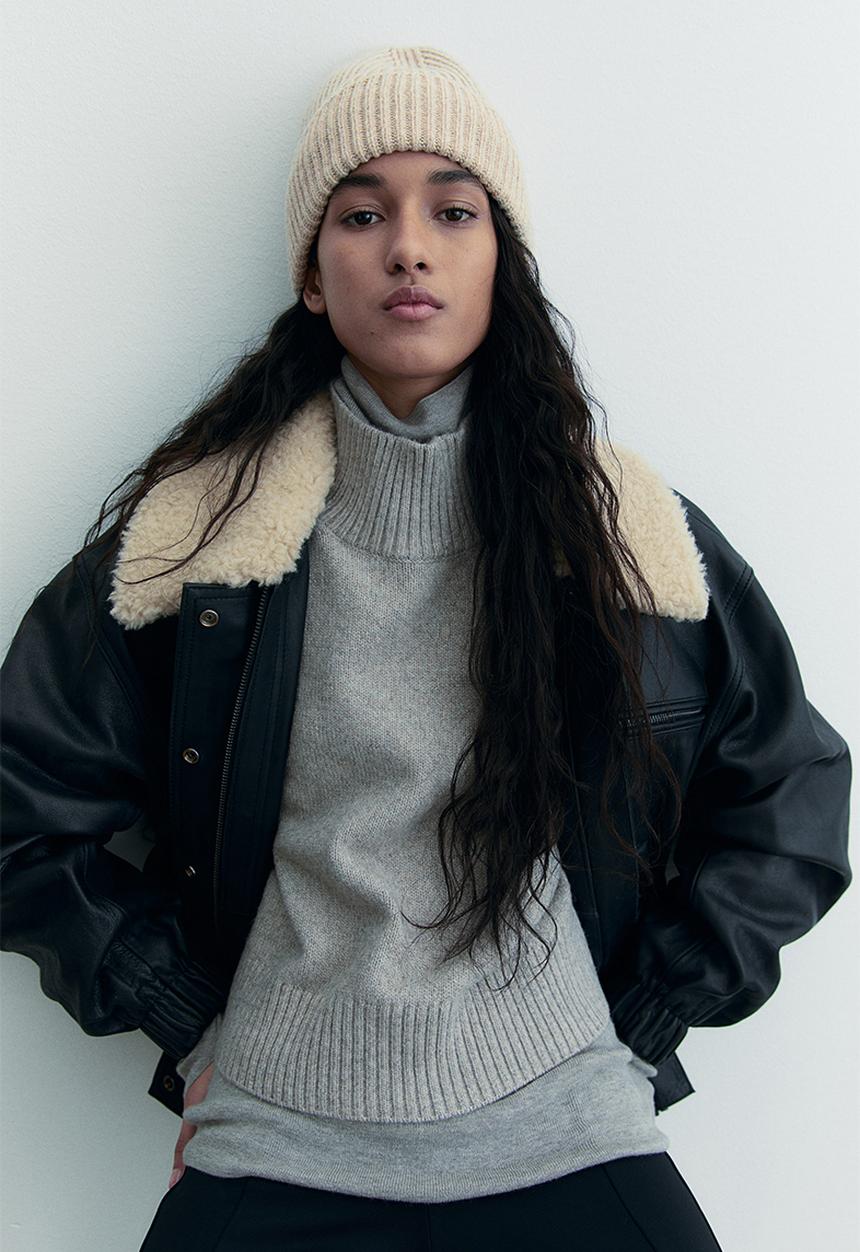 H&M - Rib-knit hat - light beige