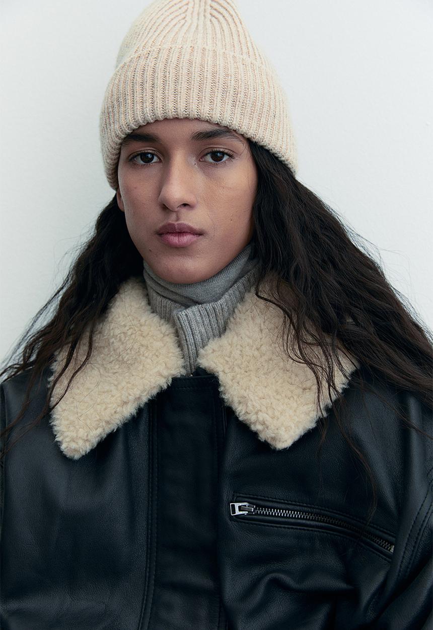 H&M - Rib-knit hat - light beige