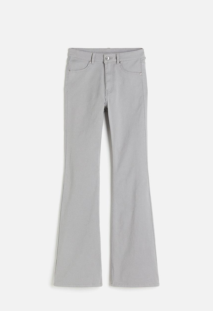 H&M - Flared twill trousers - grey