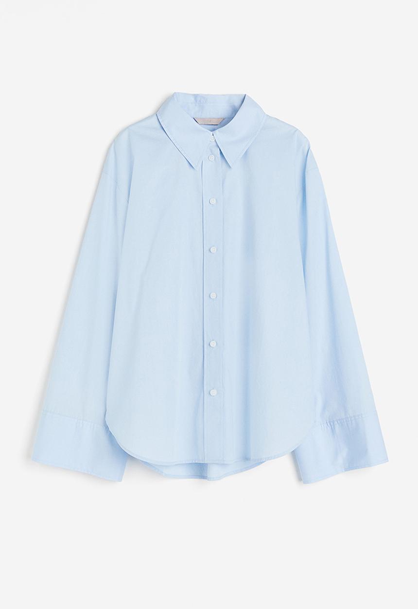 H&M - Oversized cotton shirt - light blue