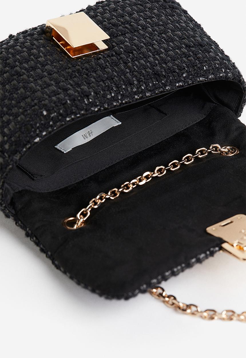 H&M - Textured-weave crossbody bag - black