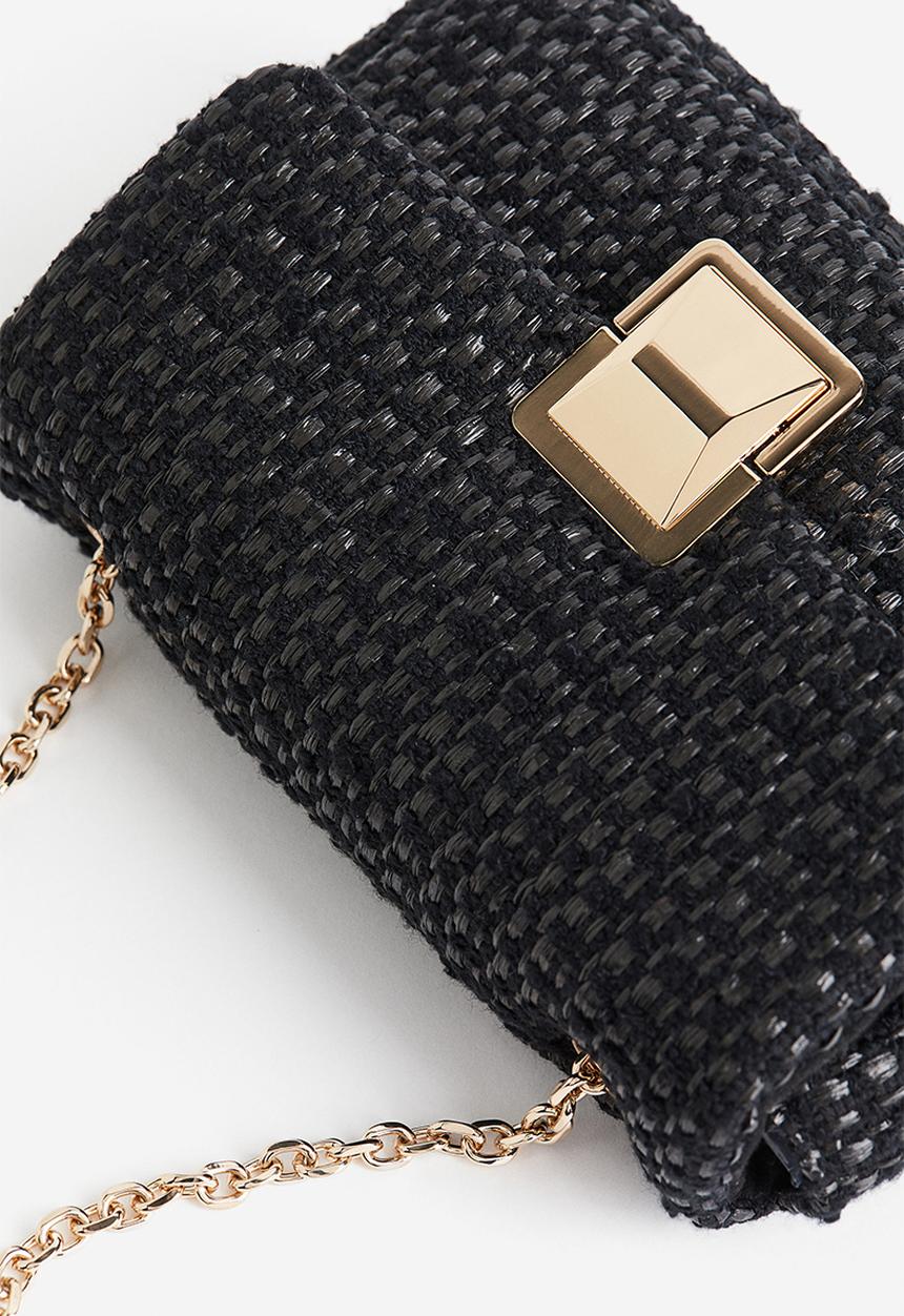 H&M - Textured-weave crossbody bag - black