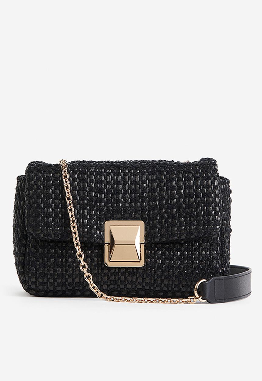 H&M - Textured-weave crossbody bag - black
