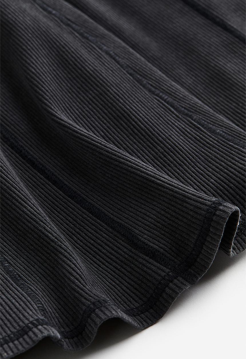H&M - Flatlock-seam flared-skirt dress - black