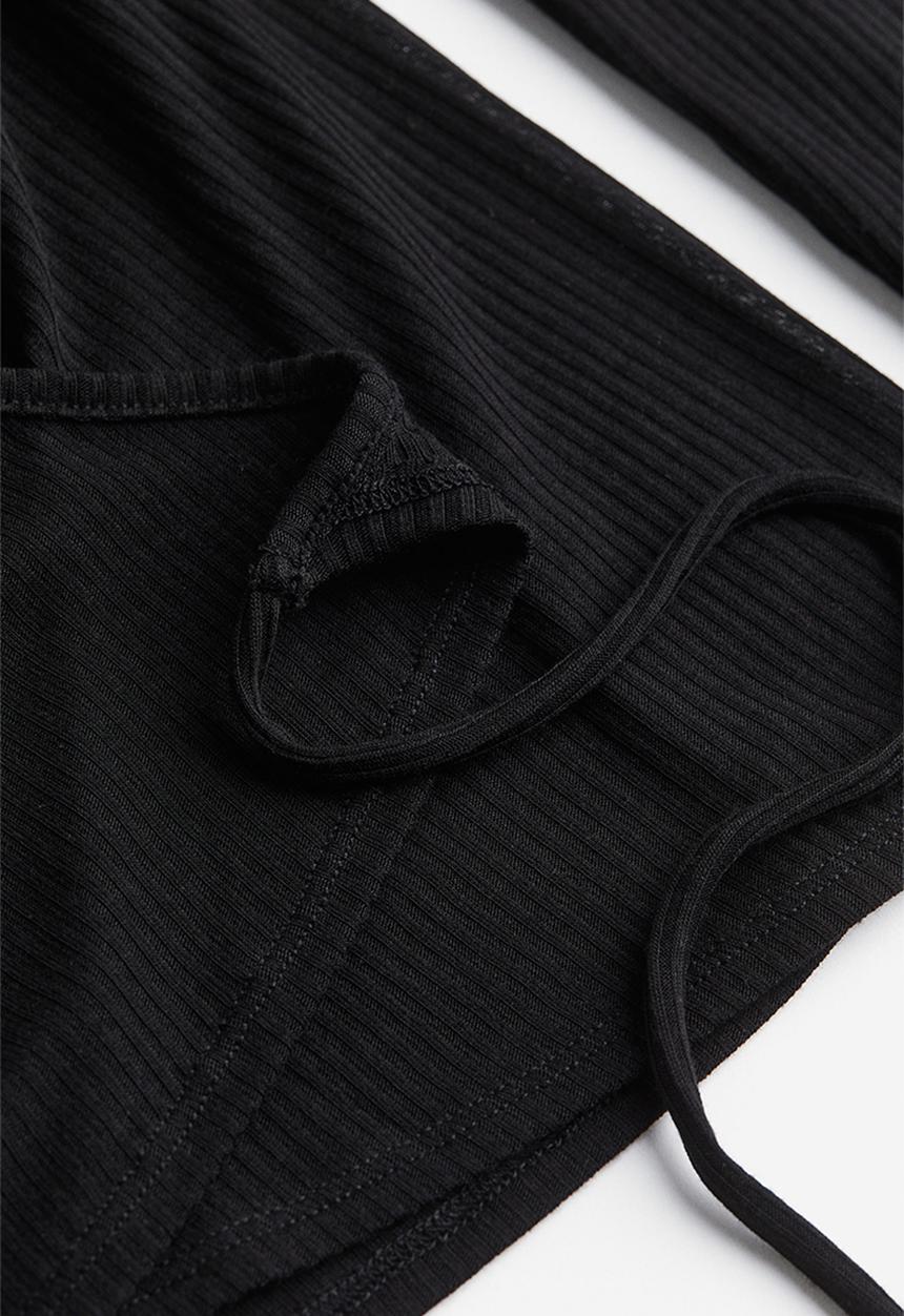 H&M - Sheer wrap top - black
