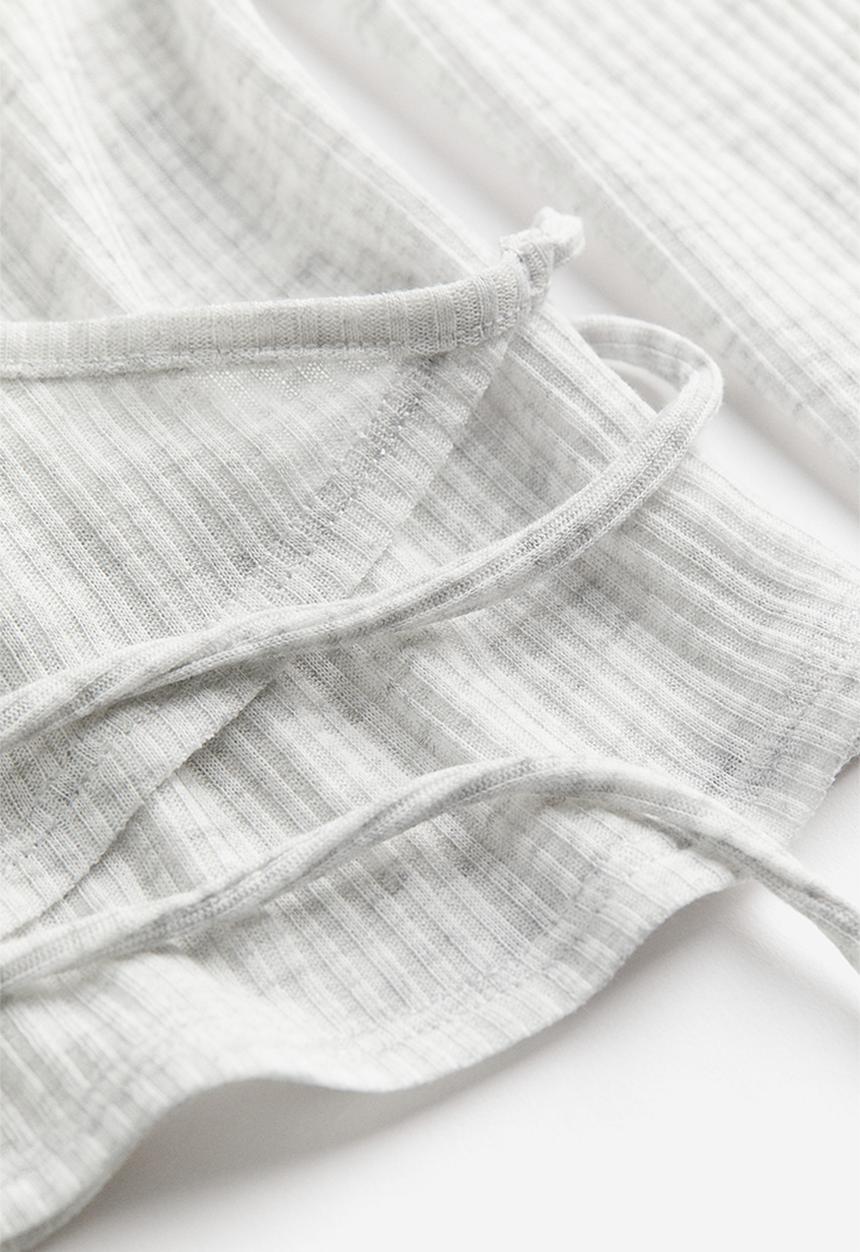 H&M - Sheer wrap top - Light grey marl