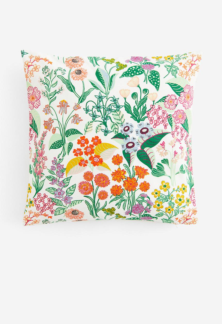 H&M - Patterned cushion cover - white floral 