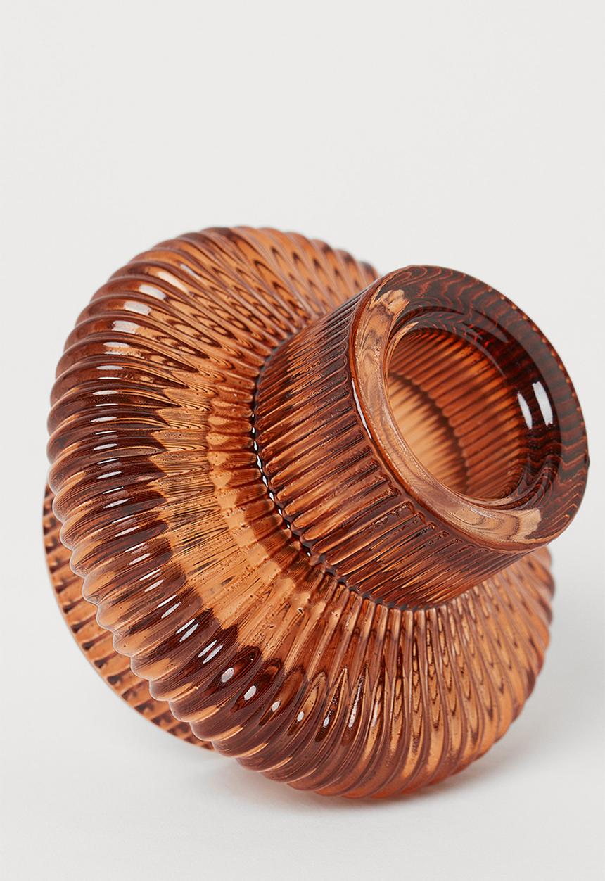 H&M - Glass candle lantern - brown