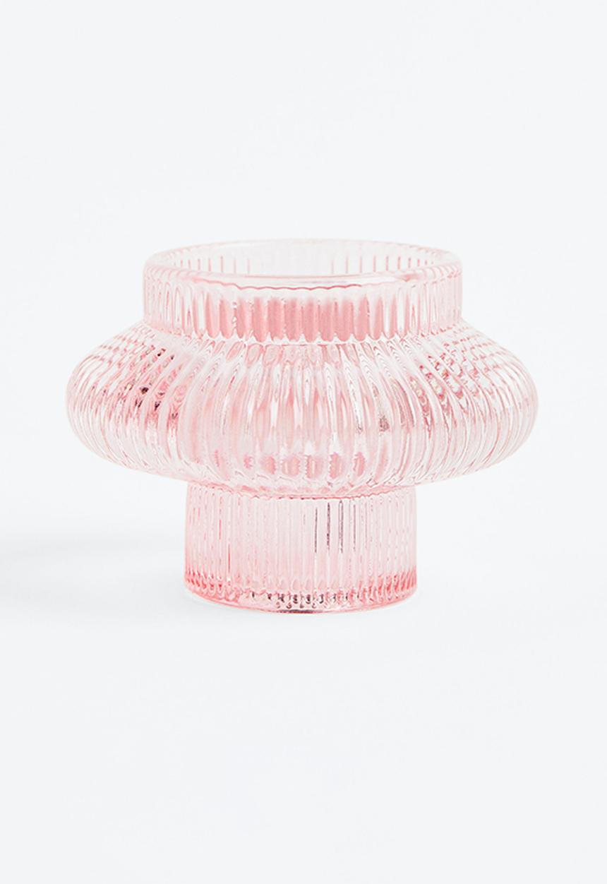 H&M - Glass candle lantern - pink