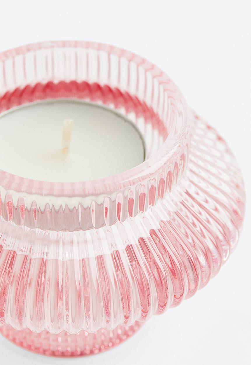 H&M - Glass candle lantern - pink