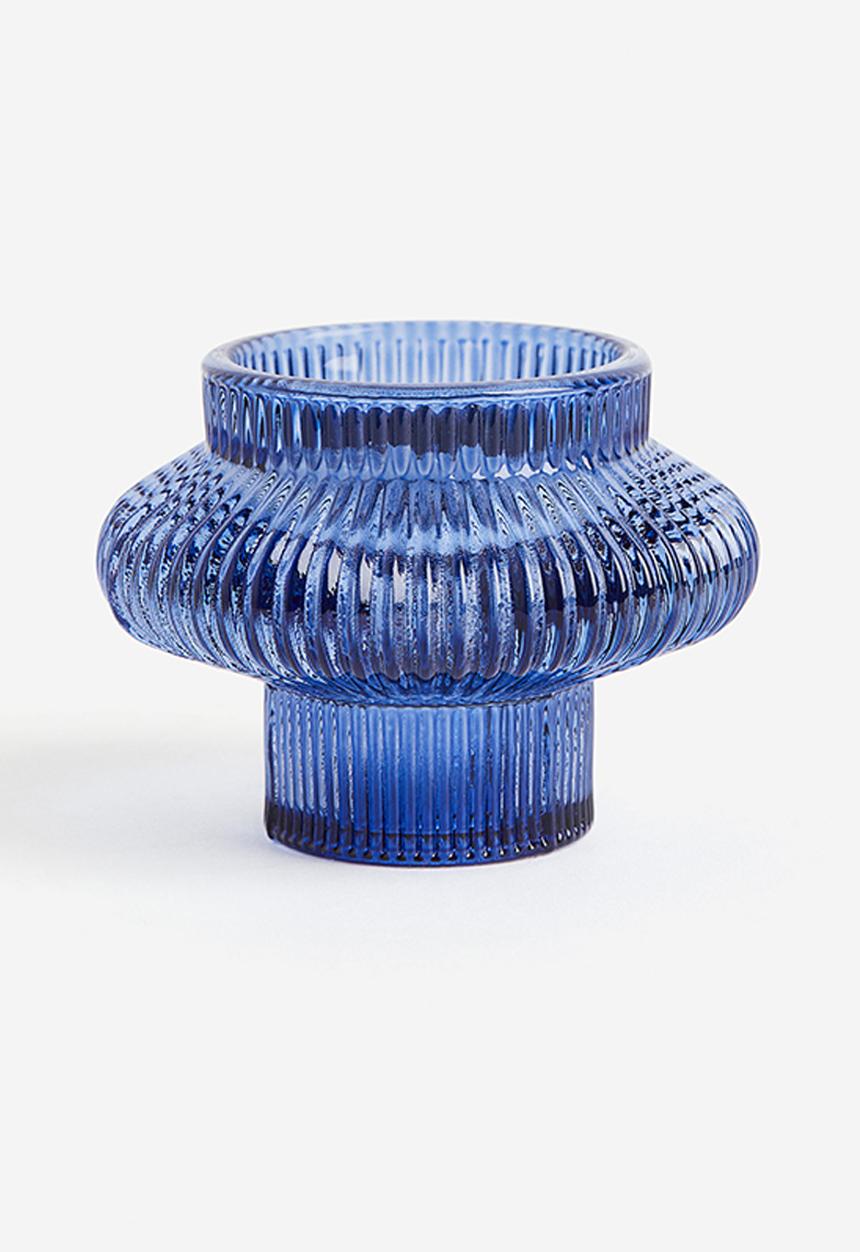 H&M - Glass candle lantern - blue