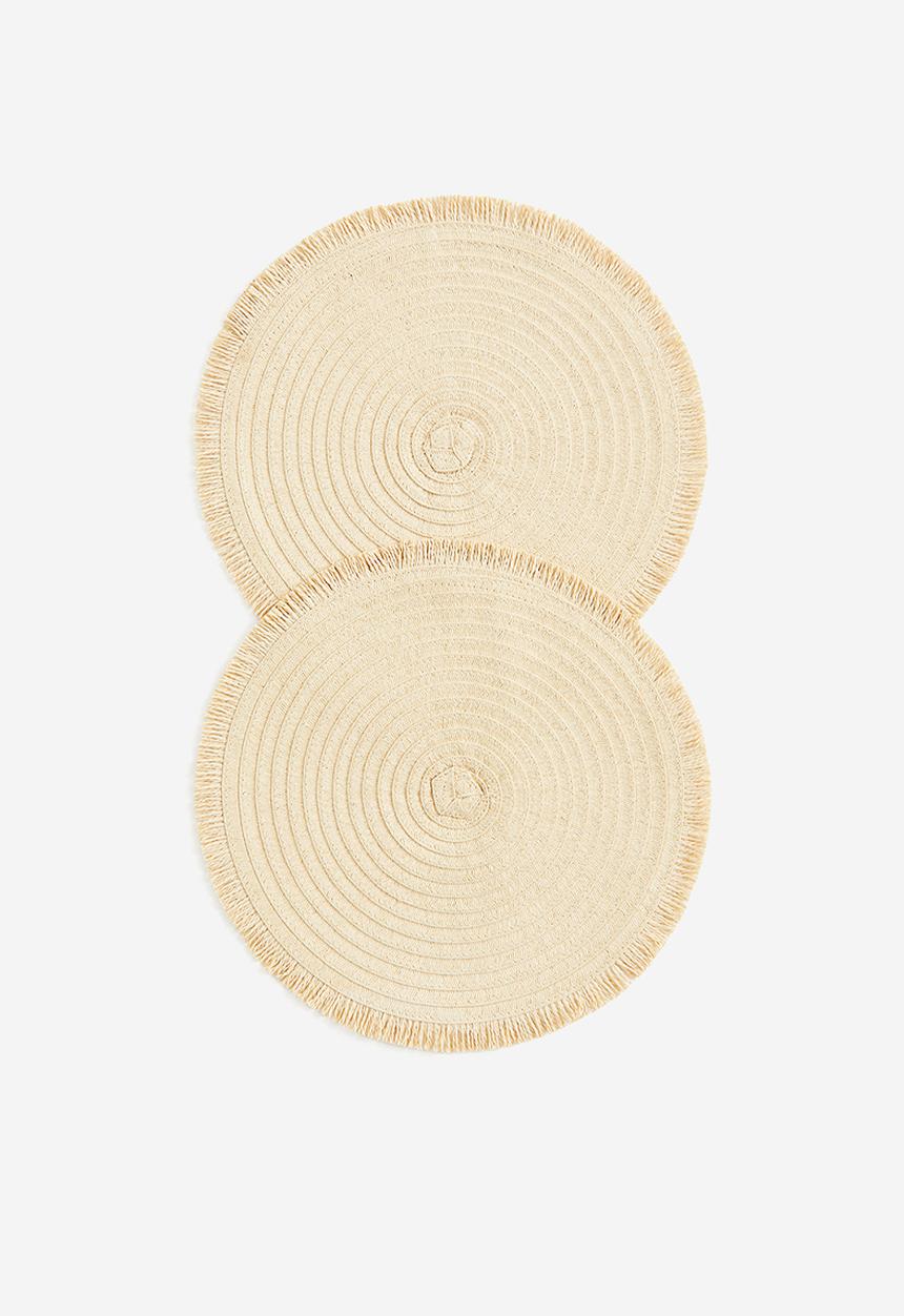 H&M - 2 Pack round place mats - light beige