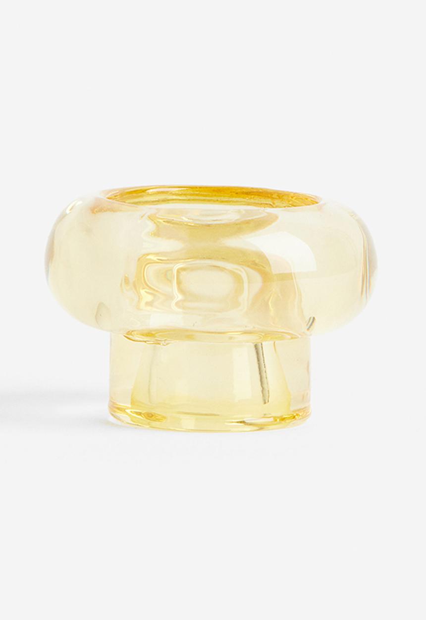 H&M - Glass candle holder - yellow