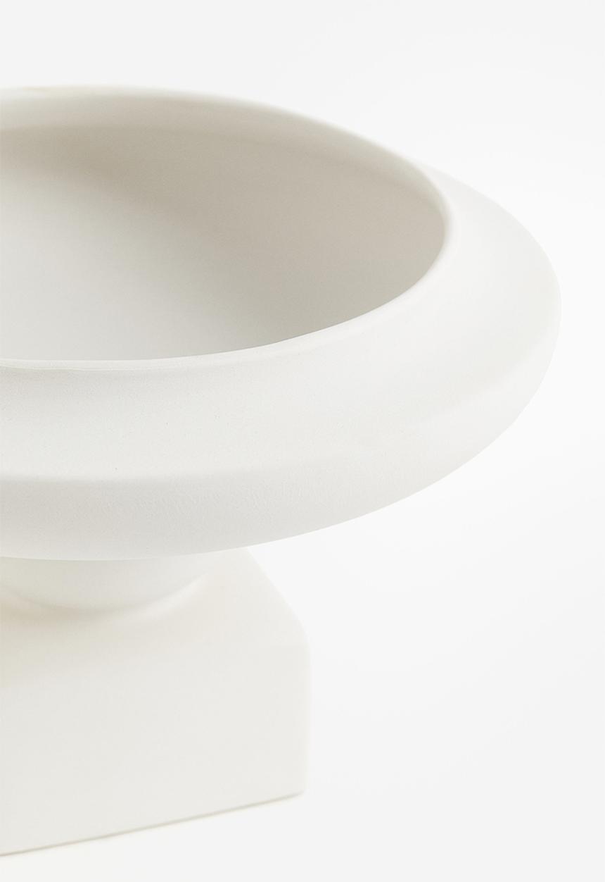 H&M - Stoneware pedestal bowl - white